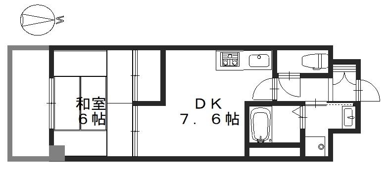 クレマチス28(1DK/2階)の間取り写真