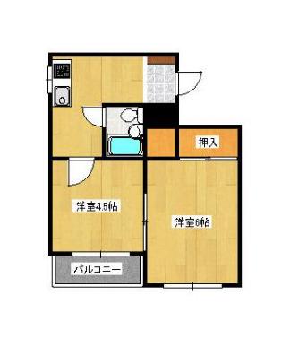 メゾンルミエール(2K/2階)の間取り写真