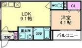 F ASECIA GARDEN(1LDK/3階)の間取り写真