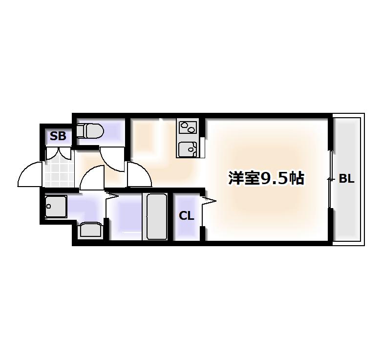 ジュネスO.C.U(ワンルーム/1階)の間取り写真