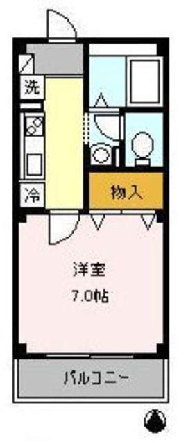 アトリオ トモ弐番館(1K/2階)の間取り写真