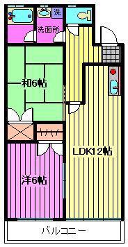 第一川鍋ビル(2LDK/3階)の間取り写真