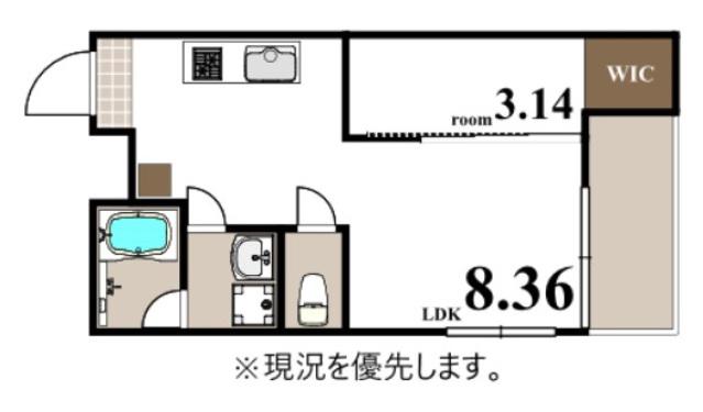 MOVE旭園ノース(1LDK/1階)の間取り写真