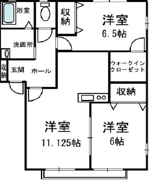 アヴァンセ(2LDK/1階)の間取り写真