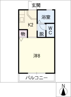 セジュール加藤(1K/1階)の間取り写真