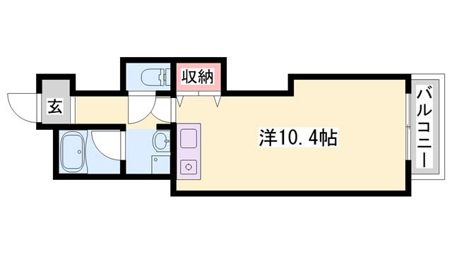 大栄・姫路北条レジデンス(ワンルーム/3階)の間取り写真