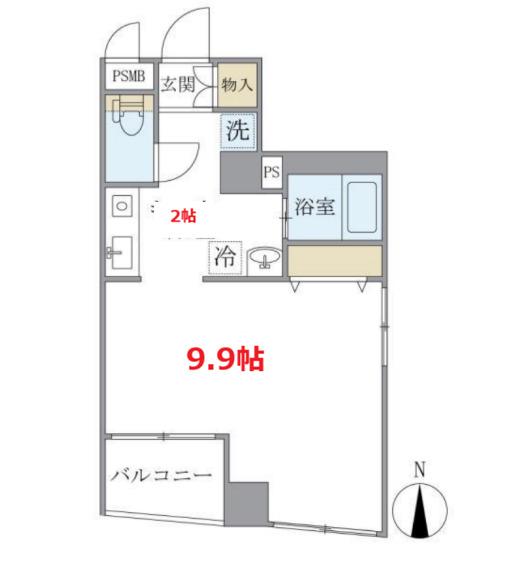 エクセル遠藤(ワンルーム/3階)の間取り写真
