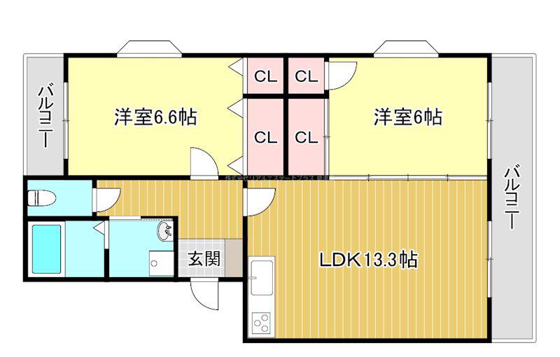 クレットドールY2(2LDK/2階)の間取り写真