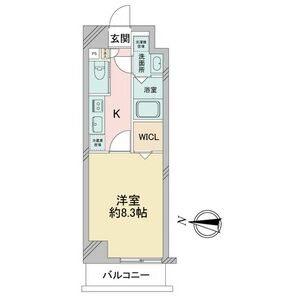 S-FORT堀田通(1K/7階)の間取り写真