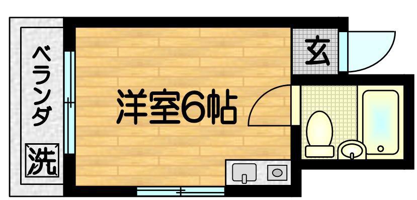 メゾン上賀茂(1K/2階)の間取り写真