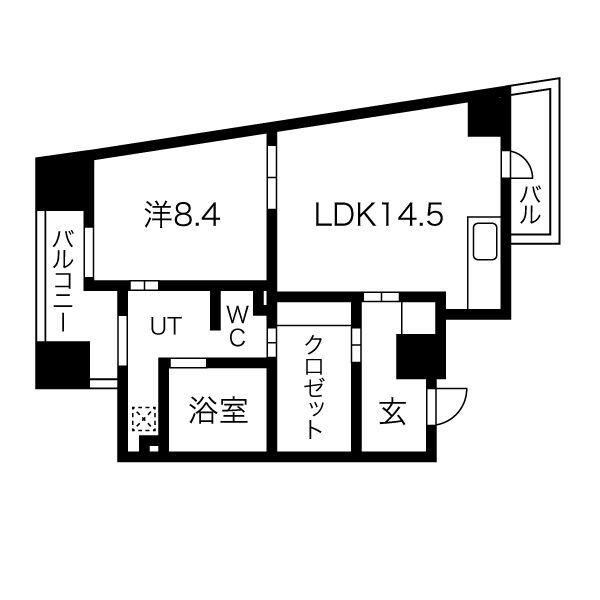WOB NISHIUMEDA(1LDK/12階)の間取り写真