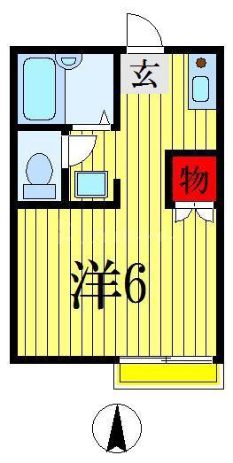 エリール中山(1K/2階)の間取り写真