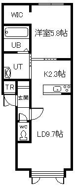 沼田MS(1LDK/1階)の間取り写真