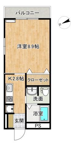 ノアーチ(1K/3階)の間取り写真