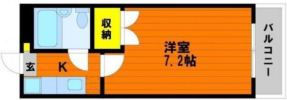ウエストプラザ新保(1K/1階)の間取り写真