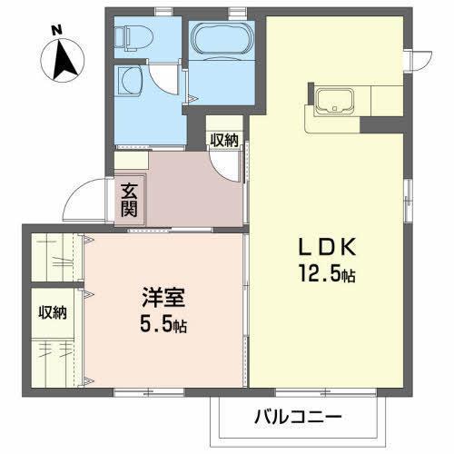 カサベルデII(1LDK/2階)の間取り写真