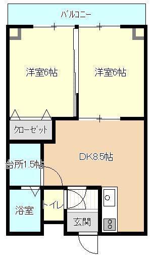 ロングライフレジデンス(2DK/3階)の間取り写真