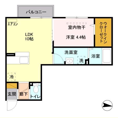 セイチ上近江(1LDK/1階)の間取り写真