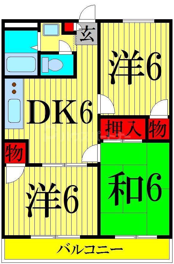 アンザベルテIII(3DK/3階)の間取り写真