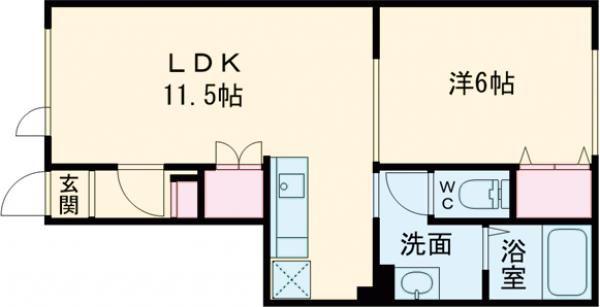 SKY TOWN(1LDK/1階)の間取り写真