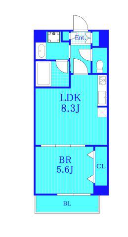 JR横須賀線 戸塚駅 徒歩5分 6階建 築5年(1LDK/6階)の間取り写真