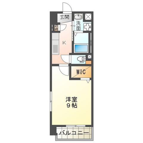 K SMART HISAI(1K/9階)の間取り写真