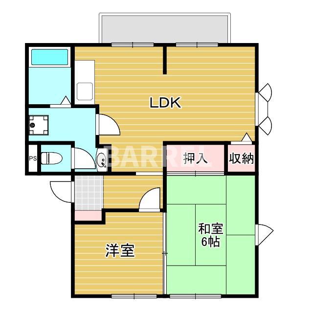 サニーハイツ(2LDK/2階)の間取り写真
