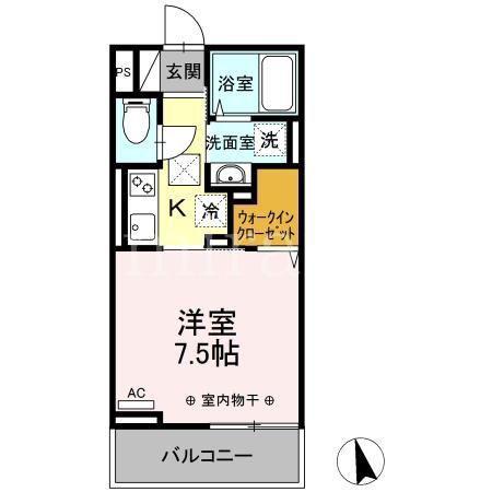 IK橋本(1K/2階)の間取り写真