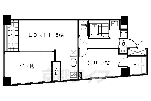 プラネシア神宮道(2LDK/2階)の間取り写真