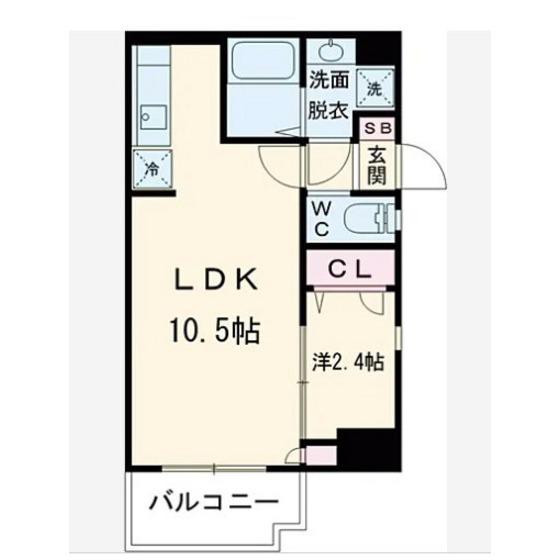 GRANDEUR住吉 弐番館(1LDK/12階)の間取り写真