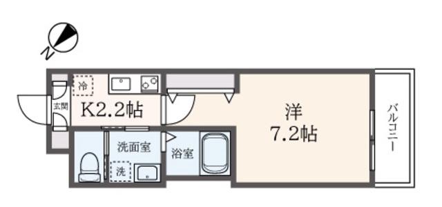 アーバンクレスト(1K/3階)の間取り写真