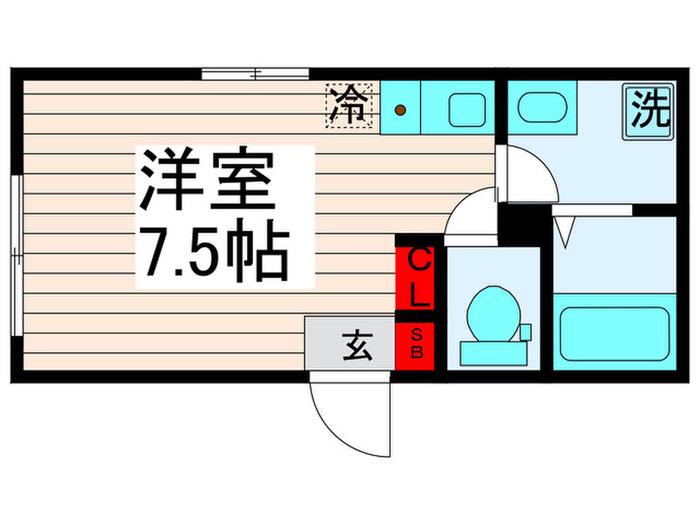 シャルム西新井(ワンルーム/2階)の間取り写真