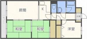 ブリストル(3LDK/4階)の間取り写真