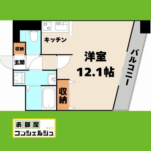 プラウランド名駅(ワンルーム/12階)の間取り写真