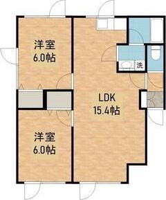 シンワパレス(2LDK/2階)の間取り写真