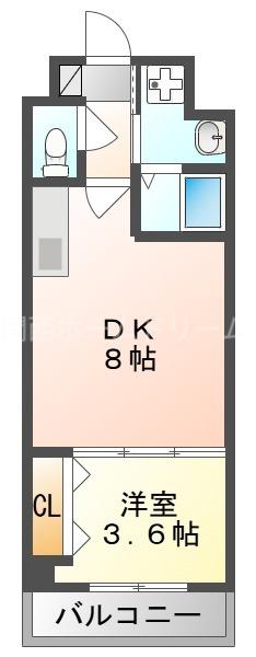 サンフレンドコア(1DK/2階)の間取り写真