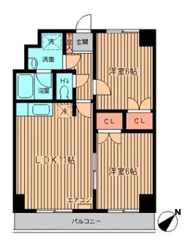サンプレイス早宮(2LDK/6階)の間取り写真