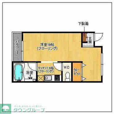 パティオス唐人(1K/3階)の間取り写真