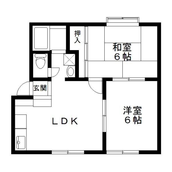 星野ハイツA(2LDK/2階)の間取り写真