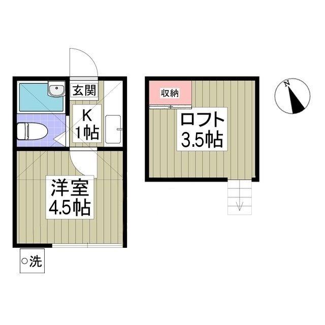 JR京浜東北線 西川口駅 徒歩19分 2階建 築37年(1K/1階)の間取り写真