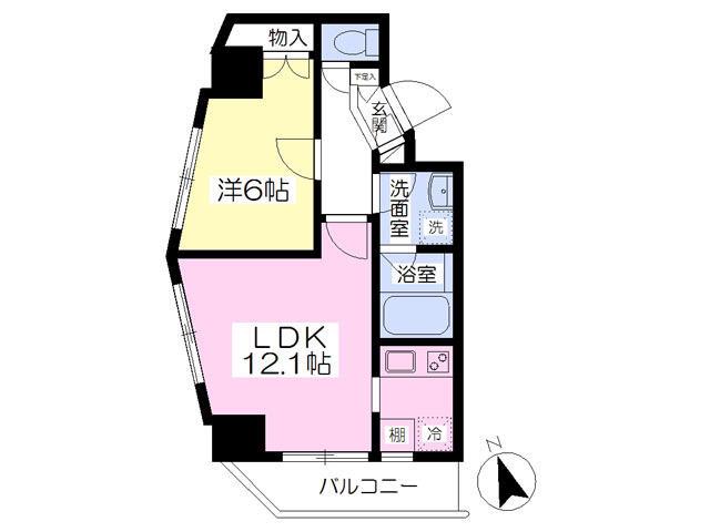 SOLA西早稲田(1LDK/8階)の間取り写真