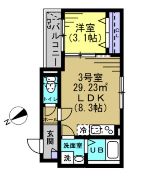 ディーケー新松戸2(1LDK/1階)の間取り写真