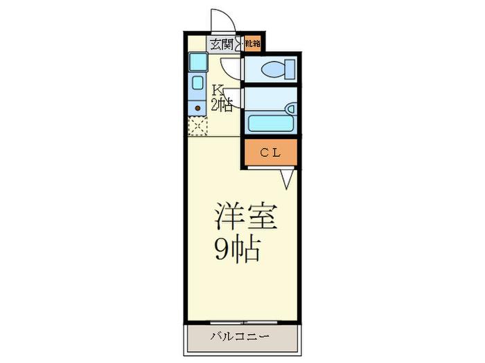 ヴィラ福田(1K/3階)の間取り写真