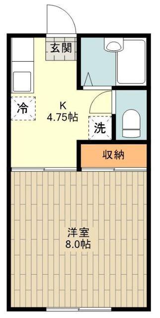 メゾン江川(1K/1階)の間取り写真