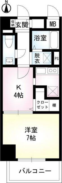 アベニュー白河(1K/9階)の間取り写真