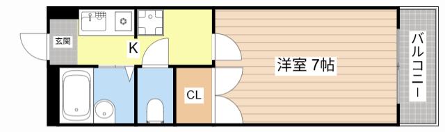 ラポー芹川(1K/1階)の間取り写真