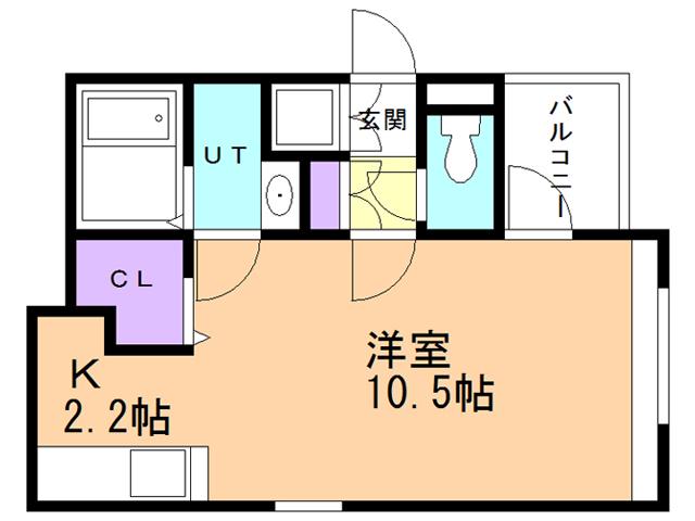 バルティゴ(1K/2階)の間取り写真