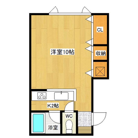 アパートメント谷川(1K/1階)の間取り写真