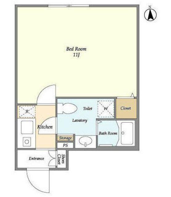 SOLASIA RESIDENCE 高円寺II(1K/1階)の間取り写真