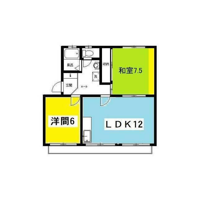 中根マンションF(2LDK/3階)の間取り写真